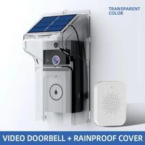 Wireless Outdoor Waterproof Doorbell with Solar-Powered WiFi Camera Digital Smart Home Intercom Video Peephole Eye Ring