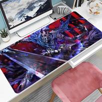 Anime Dark Soul Mousepad Large XXL Thickened Mouse Pad Oversized Gaming Keyboard Notebook Table Mat LockEdge 300x600x2mm gray