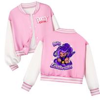 5600 Kids Girls Lily Lovebraids Printed Long Sleeves Casual Sport Baseball Jacket 160cm pink