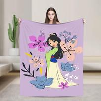 Mulan Mushu flanelinis pledas Žieminis Super šiltas patalynės užtiesalas Vaikams Namų dekoras Grafinis lovatiesė Sofos lovos užvalkalas 75x90cm