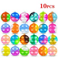 10/30/50Pcs Pop Keychains Fidgeting Toys Bulk Push Stress Ease Tactile Toys Classroom Prizes Birthday Party Favors blue