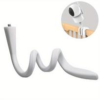 Camera Holder Stand Monitor Wall Mount Silica Gel Bracket Hole-Free Cradle Rod Hose Holder Flexible Twist Mounting white