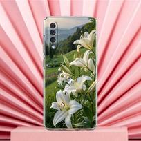 Case For Samsung A56 A36 A26 A24 A16 A14 A12 A32 A50 A70 A22 A40 A34 A54 A42 A52 5G A04s A06 Cover Realistic Lily Flower Print For Samsung A56 5G gray