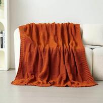 Knitted Wool Blanket: Air Conditioning Nap, Sofa Cover, Camping, Washable, Baby-Friendly, Thickened. 127x152 cm žalia