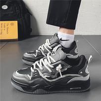 2024 Autumn Retro Men's Hong Kong Style Casual Sneakers - Trendy, Breathable Fashion 42 juoda/pilka spalva