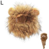 Funny Pet Lion Mane Headgear Costume Headgear for Dogs & Cats, Cute Dress Up Hairpiece for Photo Shoot beige