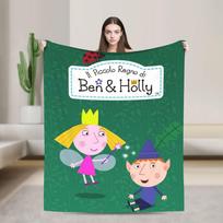 Ben Holly Cartoon Little Kingdoms Flannel Blanket Magic-Movie Creative Throw Blankets for Bedspreads 125*100cm Warm Size: 75*100cm, Weight: 320 GSM white