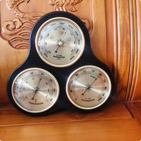 Pressure Meter Thermometer Hygrometer 3Function Wooden Climate Display Carved WallMounted Hanging Barometer Temp Humi
