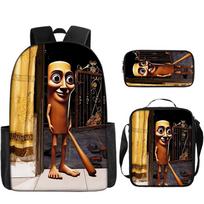 Shanhaijing Medinis Pagaliukas Žmogus Mokinys Mokyklinė Kuprinė Vaikų Kuprinė Portfelis Pieštukinė Dėžutė Trijų Dalių Rinkinys pencil case black