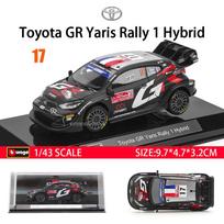 Bburago 1:43 Toyota Gr Yaris Rally 1 Hybrid #69 #17 Wrc Alloy Luxury Vehicle Diecast Pull Back Cars Model Toy Collection Gift black