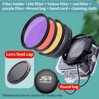 For GoPro HERO13/12/11/10/9/8 Black Action Camera JSR 24X Macro & 3-color Diving Filter Kit