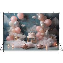 Mocsicka Cake Smash Photography Background Newborn Girl Baby Shower Birthday Portrait Decoration Backdrop Photo Studio Wallpaper 47.2x31.5inch/120*80cm gray