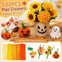 500-Pack Pipe Cleaners, Multicolor Stems for Arts and Crafts, DIY Decorations for Halloween, Fall, Christmas and Holiday Crafts One Size šafranas