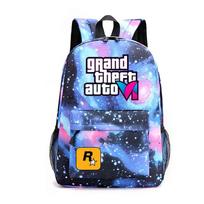 GTA tematikos Anime žaidimų kuprinė Studentams Oksfordo audinio Dvigubo peties krepšys Mokyklai Starry Blue 5 gray