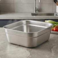 Kvadratinis nerūdijančio plieno praustuvas, tvirtas komunalinis kriauklės dubuo maisto ruošimui ir 32CM Solid Basin