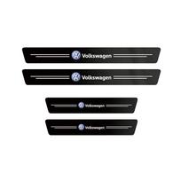 Automobilio lipdukai 1/4/5 vnt. Automobilio durų slenksčio apsauginė plokštelė Dekoracija Anglies pluošto lipdukai Volkswagen VW Golf Polo Tiguan Passat black