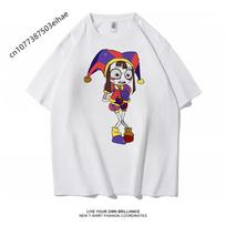 The Amazing Digital Circus Merch Tshirt Unisex Women Summer  Cotton Clothing Cartoon Short Sleeve Tops Streetwear Unisex S white