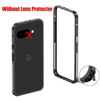 Aliuminio rėmo metalinio buferio dėklas Google Pixel 10 9 Pro XL 8 7 Pro 10A 9A su metaliniu objektyvo apsauginiu elementu, itin plonas, lengvas aluminum&Google Pixel 10a black
