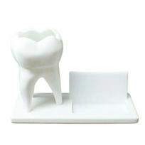 Dental Pen Holder 3D Printed Tooth with Business Card Holder, 2 in 1 Office Desk Organizer Teeth Shape Organizer, Dentist Desktop Decor, Creative Gift balta