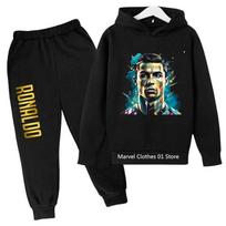 Cristiano Cr7 Cosplay Kostiumai Vaikams Futbolo Idolo Hoodies Rinkinys Kelnės Vaikams Berniukams Aukštos Kokybės Viršutiniai Drabužiai Mergaitėms Drabužių Rinkiniai 160 white