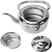 Stainless Steel Stainless Steel Teapot Top Handle Tea Kettle With Infuser  For Gas Stove gray