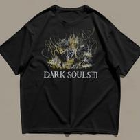Dark Souls 3 Vintage Graphic Tee, Retro RPG Gamer Shirt, Dark Fantasy Mens Kids T Shirt XL black