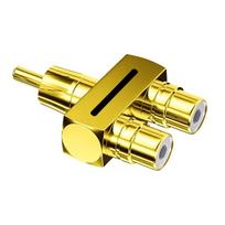 90 Degree Right Angle RCA 1 Male to 2 Female Jack Audio Video Y Splitter AV TV Adapters Upgrade Metal ConnectorGood product Model Y Black 2 PCS