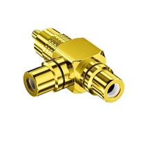 90 Degree Right Angle RCA 1 Male to 2 Female Jack Audio Video Y Splitter AV TV Adapters Upgrade Metal ConnectorGood product Model T Black 1piece
