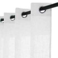 Permatomi ploni užuolaidų audiniai su didelio pilvuko marlės linine tekstūra 52"W x 45"L (132x114cm) ~165g white
