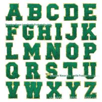 Glitter Self-Adhesive 5.5cm Letter & Number Patch Stickers for Clothing and Bags. blue