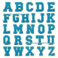 Glitter Self-Adhesive 5.5cm Letter & Number Patch Stickers for Clothing and Bags.