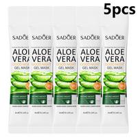 SADOER Aloe Vera Good Night Gel Mask 98% Natural Leave-In Sleeping Face Mask Hydrating Deep Moisturizing Anti-Aging Shrink Pores Skin Care 5pcs