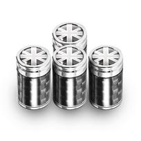 Real Carbon Fiber UK Flag Car Tire Valve Stem Caps, Metal Universal Leak‑Proof Decorative Tyre Air Nozzle Valve Core Protective Caps Auto Accessories gray