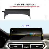 Car Phone Holder Screen Mount Dedicated Base In Car Mobile Support For BMW X3 ix3 X4 G01 G02 Portable Navigation Phone Holder 12.3 only base black
