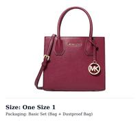MICHAEL KORS Mercer Litchi Grain Leather Handbag Regular Women's Dark Rose Red 35S1GM9M2L-691 One Size 1 brown