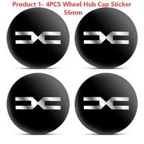 4 vnt. 56/60 mm automobilio ratlankio centrinis dangtelis, ratlankio apdaila, emblemos lipdukai, priedai Dacia Sandero Duster Jogger Spring Logan Bigster NEW-Dacia-Sticker black