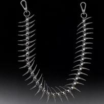 Body Jewelry Jean Pant Chain Spike Fishbone Skull Charm Belt Y2K Wallet Keychain  Biker Style B black