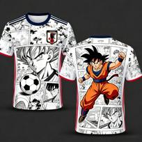 Naujas Bandai Japonų Anime Dragon Ball Son Goku X Japonijos Nacionalinės Komandos Futbolo Marškinėliai Vyriški Sportiniai M gray
