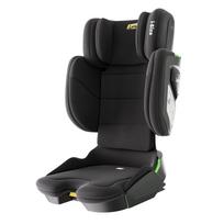 Jovikids foldable child seat with ISOFIX, i-Size R129, approx. 3-12 years (100-150cm), booster seat with backrest, suitable for travel (black) 53 x 35 x 78 cm juoda