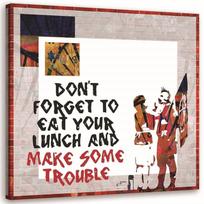 Canvas print, Banksy Son punk and mum 30x30 pilka spalva