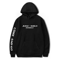 Unisex Men Hoodies Juice WRLD Hooded Sweatshirts Women Fashion Hip Hop Casual Pullovers Autumn Boys Girls White Sports Streetwear Tops M black