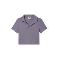 Nike Sportswear Essentials Solid Color Casual Pullover Short Sleeve Polo Women Tops Purple DV7885-509 S gray
