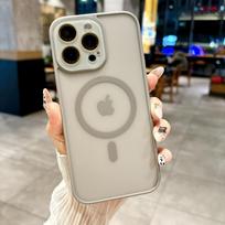Applicable To IPhone16promax Skin-soft Magnetic Suction Phone Case Apple 15nm Lens Hard Case iPhone11Promax beige
