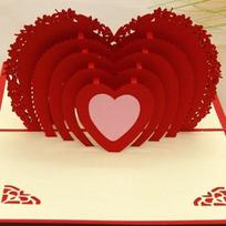 New 3D Three-dimensional Handmade Pop-up Christmas Wedding Birthday Invitation Invitation Greeting Card Gift (color: Red) brown