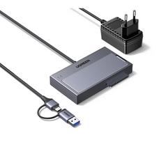 Adapteris M.2 NVMe + SATA 2.5/3.5" HDD, SSD diskams USB-A/USB-C 10Gb/s