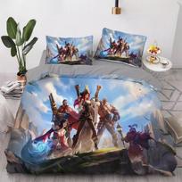 League of Legends mikropluošto patalynės komplektas Vaikams Pūkų antklodės užvalkalas Paaugliams Suaugusiems Žaidimo raštas Komplektas Kambario dekoravimas 3 dalys 90x200cm gray