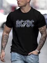 ACDC Vyriški marškinėliai Klasikinio roko grupės marškinėliai Viršus Vyriški medvilniniai apvaliu kaklu Juodi laisvi gotikinio stiliaus marškinėliai Vintažiniai kasdieniniai marškinėliai L gray