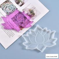 DIY Crafts Jewelry Decorations Making Tools Crystal Epoxy Resin Mold Lotus Coaster Tray Cup Mat Casting Silicone Mould pink