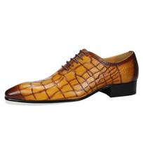Madingi Stilingi Vyriški Odiniai Batai Retro Vestuvių Šventės Parodos Avalynė Rankų Darbo Natūrali Oda Smailus Pirštas Oxfords Batai Geltonos Rožinės Spalvos 47 geltona