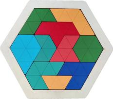 Hexagonal Alien Chess Tangram Puzzle Brainstorming 11-piece Block Puzzle Jigsaw Classical Puzzle Children's Toys